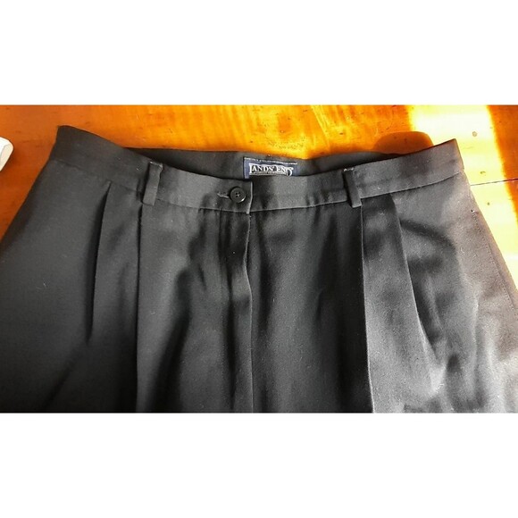 Lands End 100% wool lined dress pants 14 l black career office work  career - Picture 3 of 5